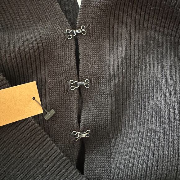 Reformation Myrtle Cotton Sweater Vest Black - Picture 9 of 13